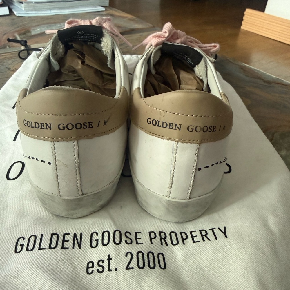 Golden Goose Superstar Rare Scribble Sneakers Arctic White with Pink Laces 38/8 - Picture 9 of 9